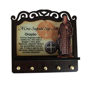 Porta Chaves São Bento 3D Madeira Resinada - 18cm