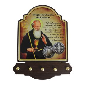 Porta Chaves São Bento Modelo Provençal em MDF Resinado 21 cm