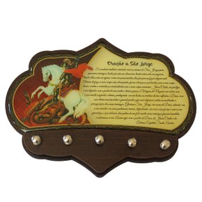 Porta Chaves São Jorge em MDF Resinado 16 cm