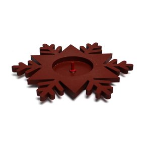 Porta Incenso Estrela MDF 2 cm x 12 cm Vermelho
