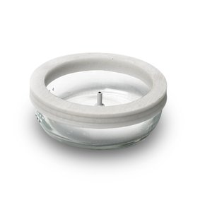 Porta Incenso Vidro Mármore 3 cm x 9 cm Branco
