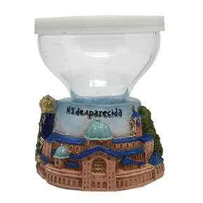 Porta Vela Base de Resina Nacional de Nossa Senhora Aparecida Vidro - 11 cm