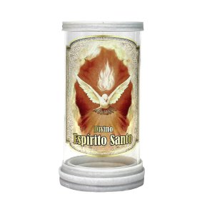Porta Vela em Vidro e Mármore Divino Espírito Santo - 18cm