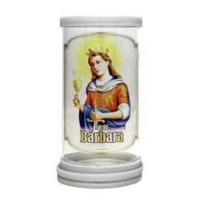 Porta Vela em Vidro e Mármore Santa Bárbara - 18cm