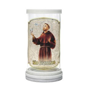 Porta Vela em Vidro e Mármore São Francisco - 18cm