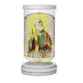 Porta Vela em Vidro e Mármore São Pedro - 18cm