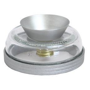 Porta Vela Vidro Duplo Vela Palito e Rechô Prata - 4,5 Cm