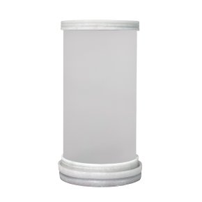 Porta Vela Vidro Jateado Branco Base Mármore