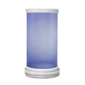 Porta Vela Vidro Roxo Jateado Base Mármore