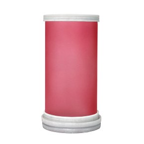 Porta Vela Vidro Vermelho Jateado Base Mármore