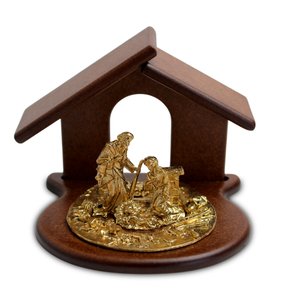 Presépio Figura Dourado Madeira - 7 cm