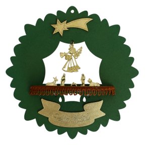 Presépio Guirlanda Fundo Verde