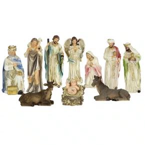 Presépio Importado de Resina Mix Color 11 Peças - 20 cm