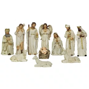 Presépio Importado de Resina New Marfim 11 Peças - 30 cm