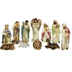 Presépio Importado de Resina New Mix Color 11 Peças - 13 cm