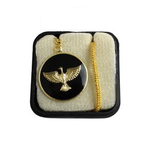 Pulseira Divino Espírito Santo Dourada e Preta