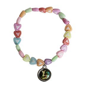 Pulseira Infantil Corações Sorrindo e Medalha do Anjo da Guarda