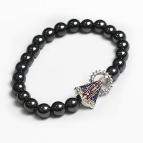 Pulseira Hematita Nossa Senhora Aparecida Marrom - 8 mm 
