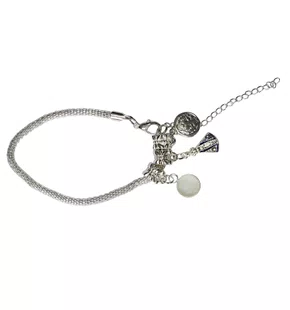 Pulseira Tubo Prata 3 Pingentes