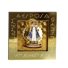 Adorno de Mesa Nicho de Nossa Senhora Aparecida Acrílico - 10 cm x 10 cm