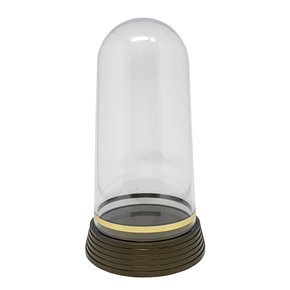 Redoma Acrílico Faixa Dourada - 14 cm