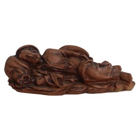Imagem de São José Dormindo Resina Efeito Madeira - 15 cm