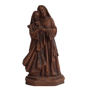 Imagem de Sagrada Família Egípcia Resina Efeito Madeira - 21 cm
