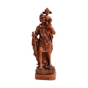 Resina 22 Cm Sao Cristovao Pintura Efeito Madeira