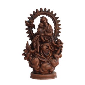 Imagem de Nossa Senhora do Rosário Resina Efeito Madeira - 24 cm