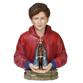 Imagem Busto de São Carlo Acutis de Resina Nacional - 30 cm