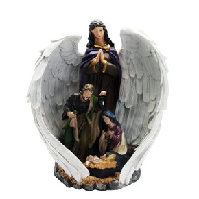 Imagem Presépio com Anjo de Resina Importada - 30 cm