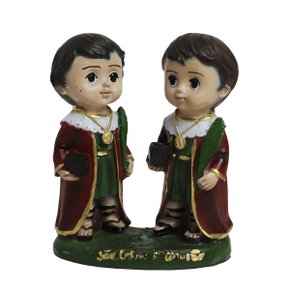 Imagem de São Cosme e Damião Infantil de Resina Nacional - 10 cm