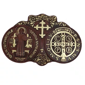 Imagem Medalha de São Bento de Parede em Resina Nacional - 25 cm x 39 cm