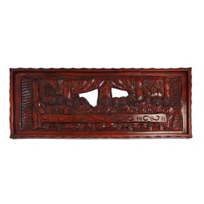 Santa Ceia de Madeira Esculpida - 39 cm X 95 cm
