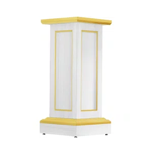 Base de Madeira Off White para Imagens Detalhe em Acrílico - 90 cm x 40 cm