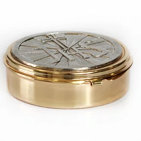 Teca JHS Dourada e Prata