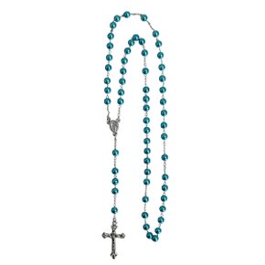 12 unid - Terço Azul Pérola 6 mm