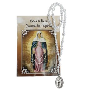 Terço Coroa de Nossa Senhora Das Lágrimas e Jesus Manietado 6 mm