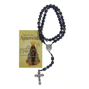 Terço de Nossa Senhora Aparecida Contas Azul 10 mm