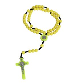 Terço de São Bento Conta Lisa Amarela 8 mm