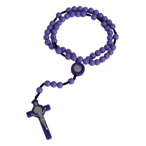 Terço de São Bento Conta Lisa Roxa 8 mm