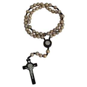 Terço de São Bento Contas Douradas 8 mm