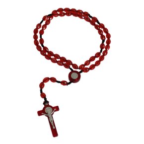 Terço de São Bento Lapidado Vermelho 8 mm