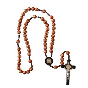 Terço de São Bento Marrom - 8 Mm