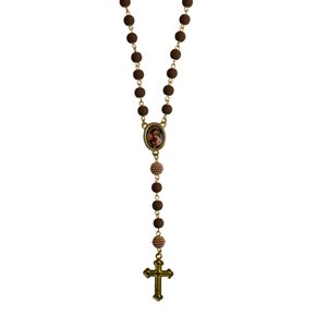 Terço de Dia das Mãe Marrom Acetinado - 8 mm