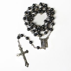 Terço Hematita Nossa Senhora Aparecida - 6 mm