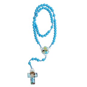 Terço Infantil Azul com Folheto 8 mm