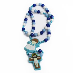 Terço Infantil Emborrachado Azul 6 mm