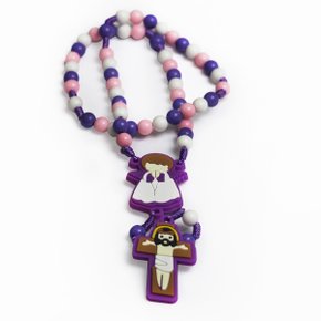 Terço Infantil Emborrachado Rosa 6 mm