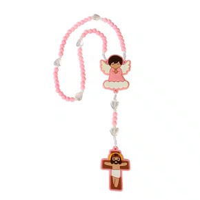 Terço Infantil Emborrachado Rosa 6 mm